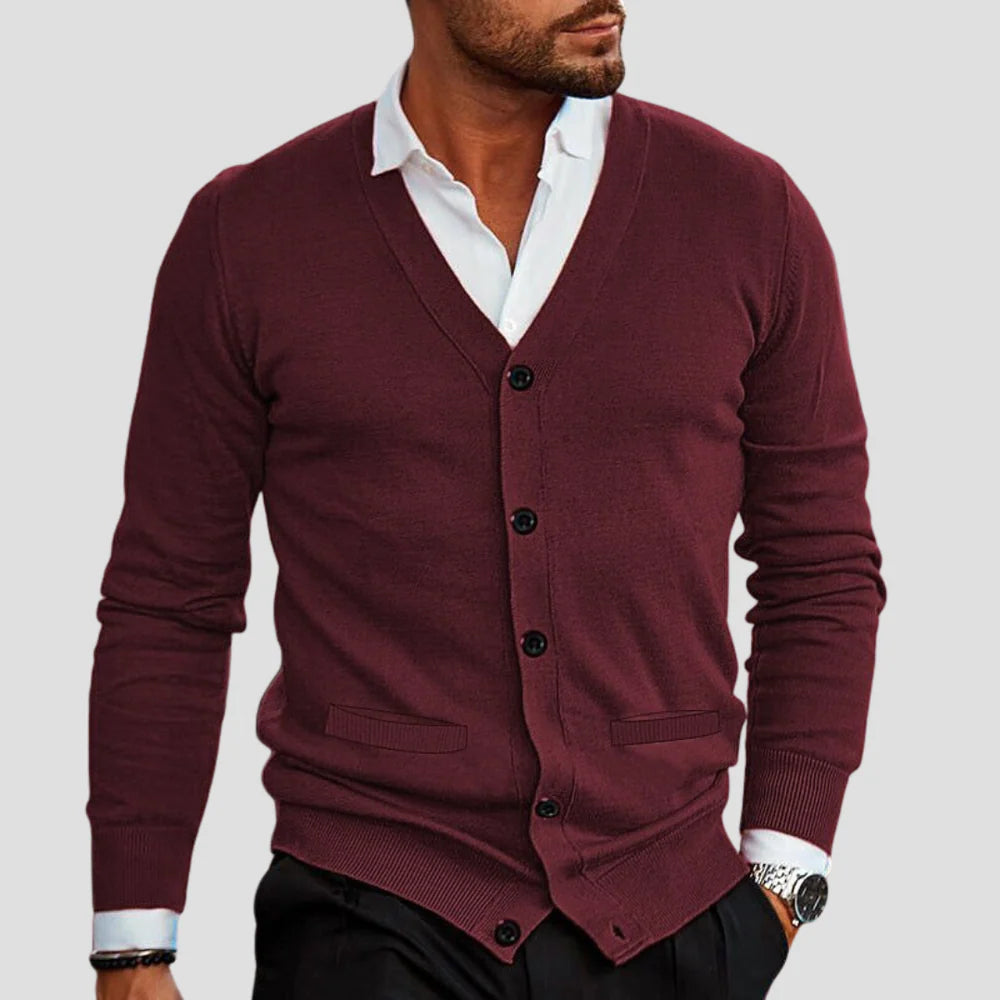 Cardigan à Col V pour Homme – Boutonné pour le Quotidien