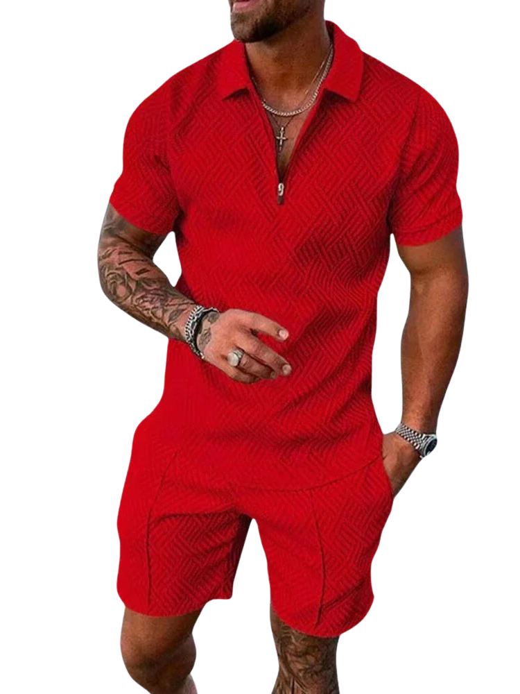 Ensemble d'été avec polo et short pour hommes