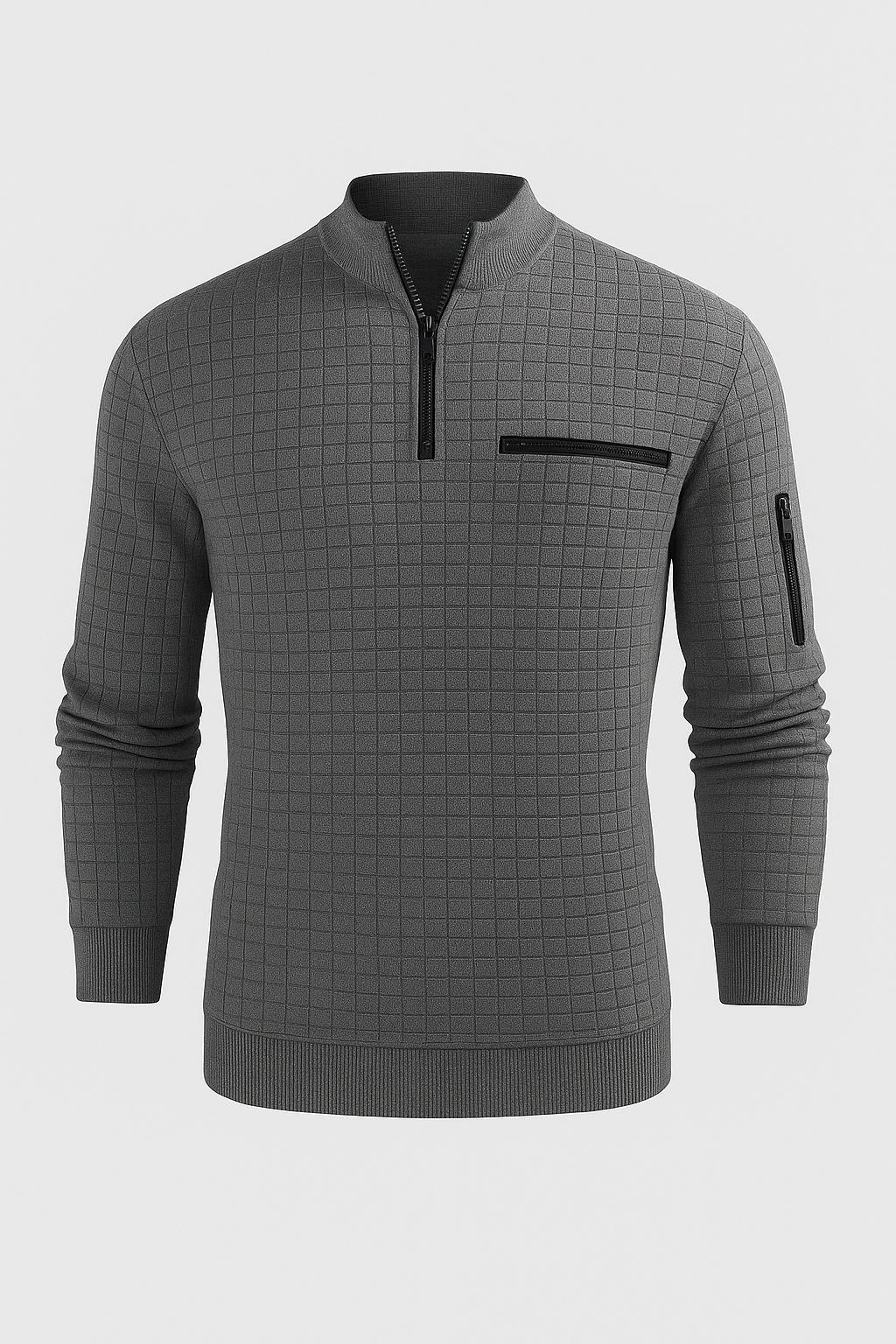 Polo à Manches Longues pour Homme au Style Moderne – Gris Foncé