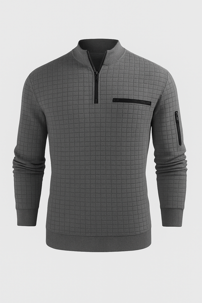 Polo à Manches Longues pour Homme au Style Moderne – Gris Foncé