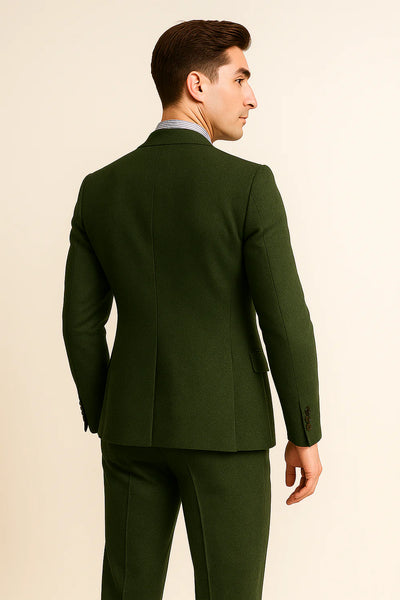 Costume Tuxedo Classique en Tweed pour Homme – Vert