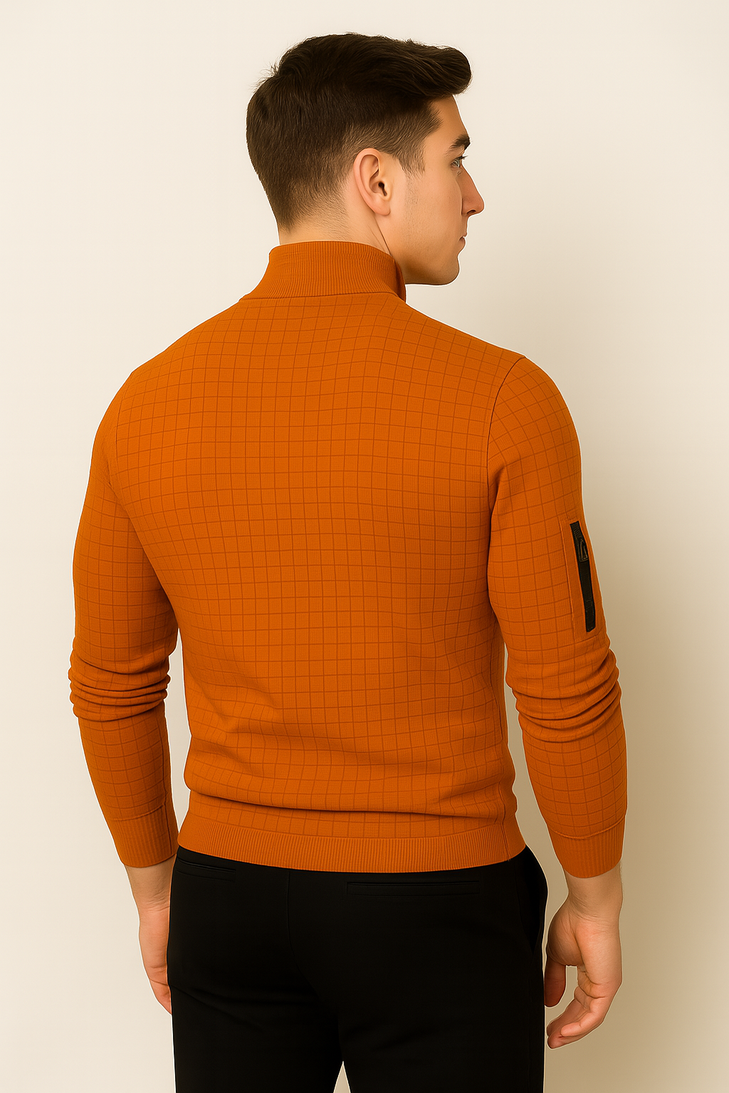 Polo à Manches Longues pour Homme au Style Moderne – Orange