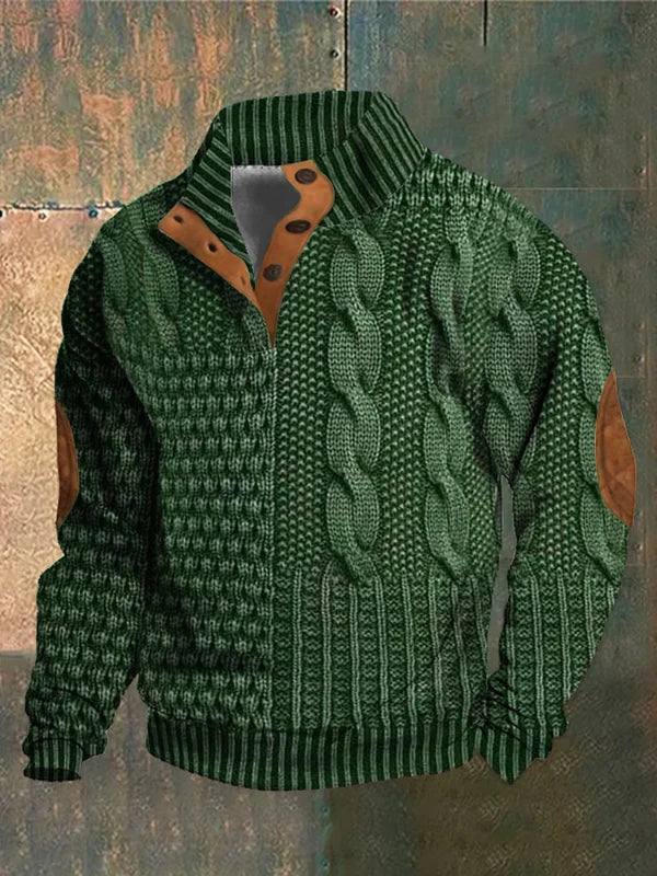 Pull en Maille Homme – Demi-Zip à Torsades avec Charme Classique