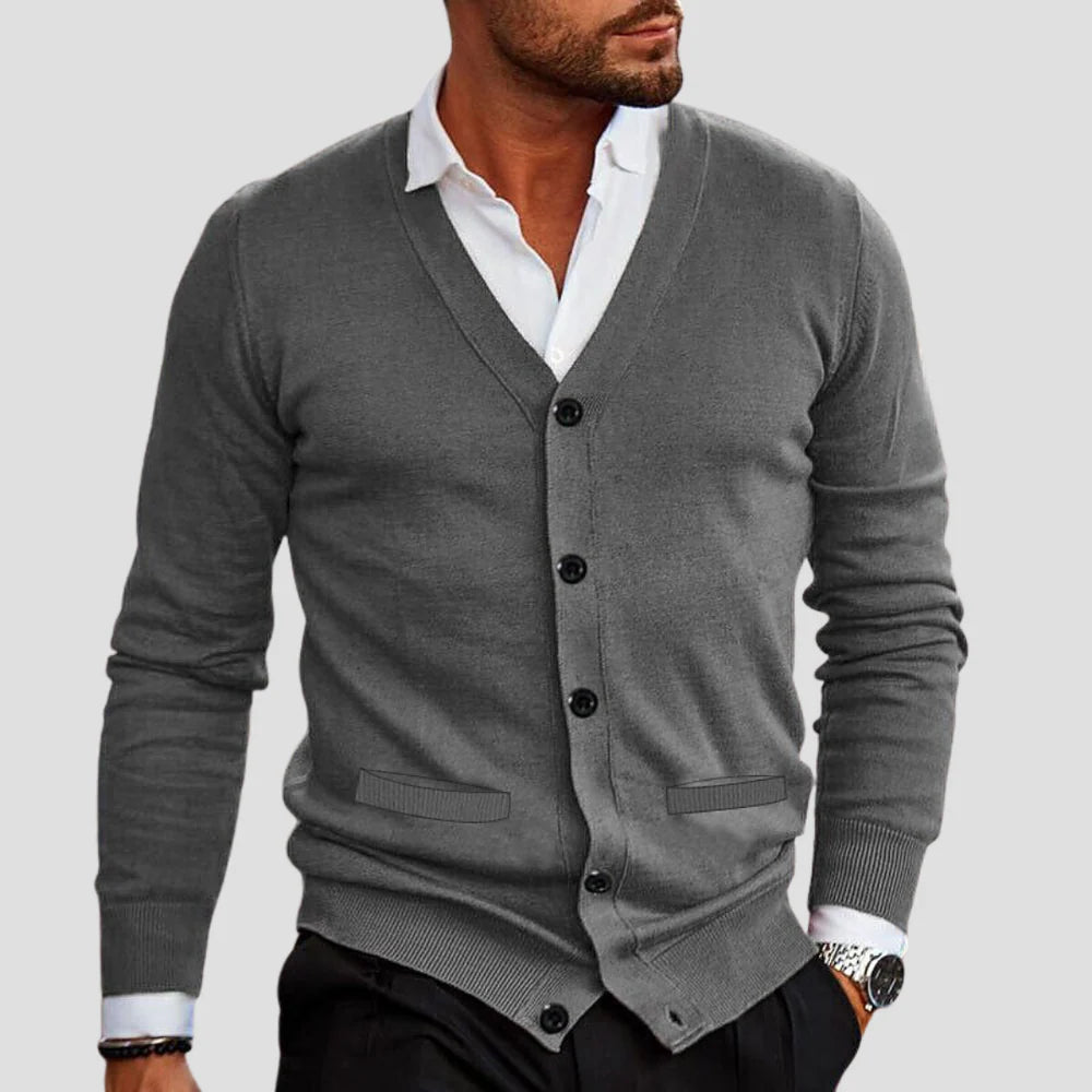 Cardigan à Col V pour Homme – Boutonné pour le Quotidien
