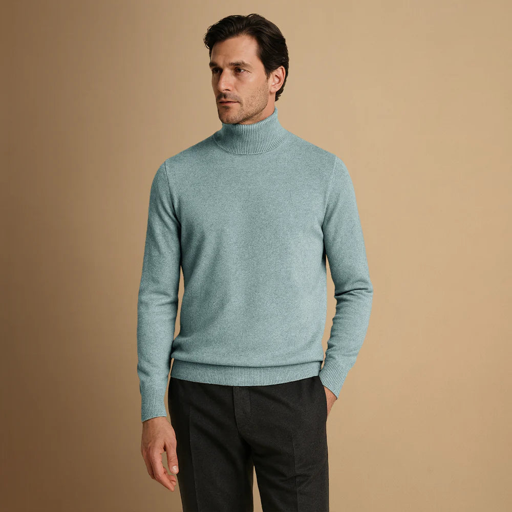 Pull Col Roulé Classique pour Homme avec Détails Raffinés