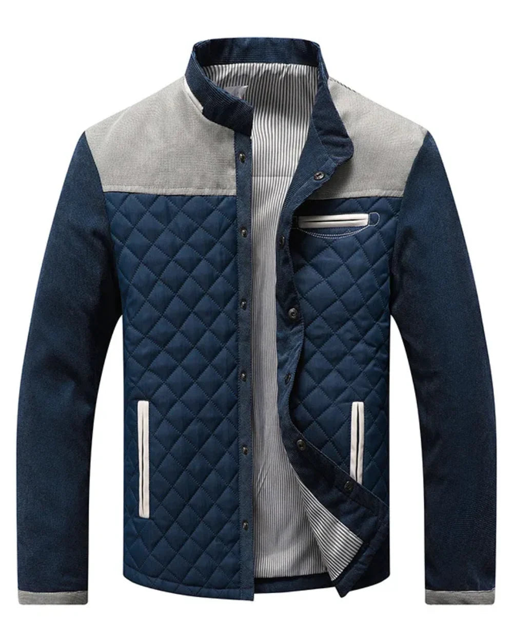 Veste Matelassée Homme – Motif Losanges avec Détail Contrastant