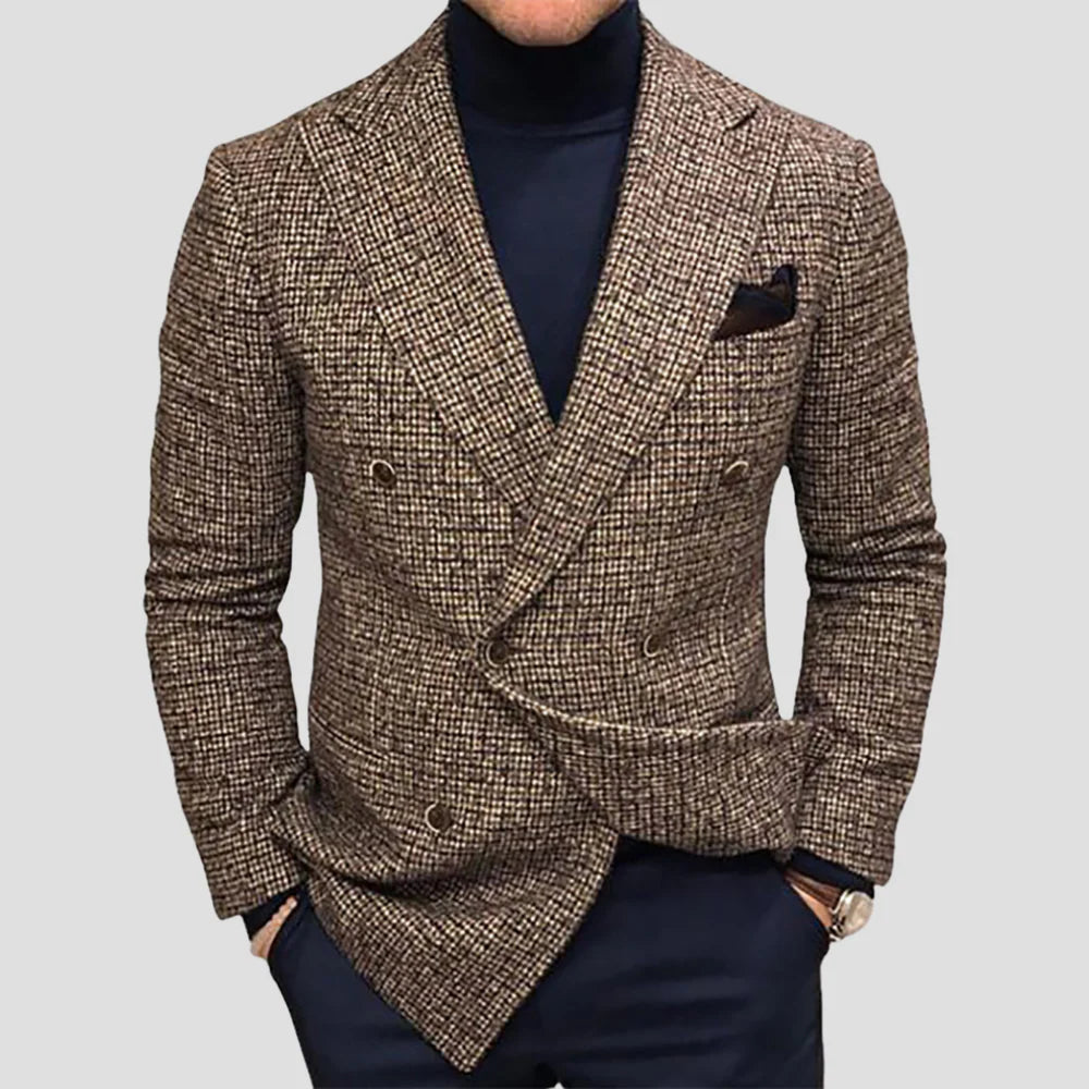 Blazer Croisé Classique pour Homme à Silhouette Structurée