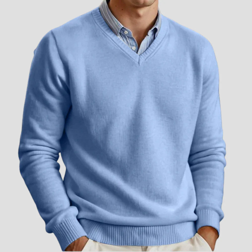 Pull Col V Moderne pour Homme – Style Classique du Quotidien