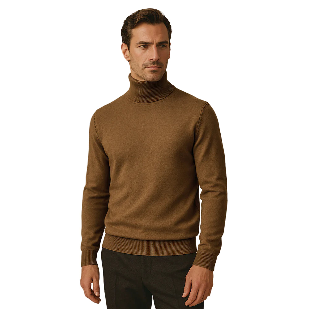 Pull Col Roulé Classique pour Homme avec Détails Raffinés
