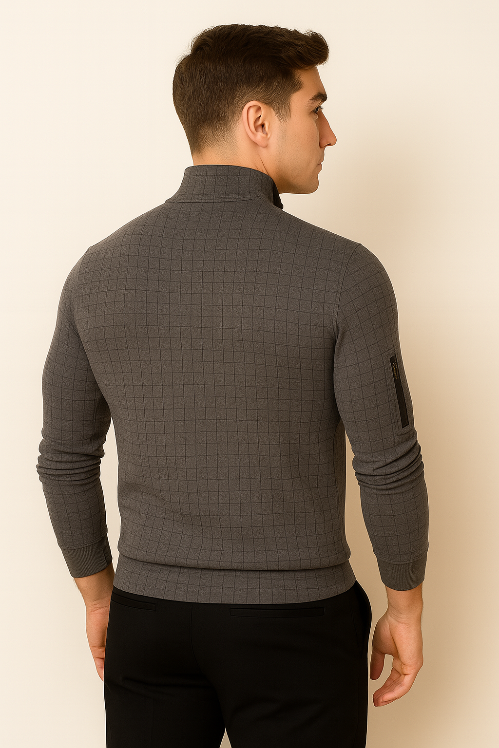 Polo à Manches Longues pour Homme au Style Moderne – Gris Foncé