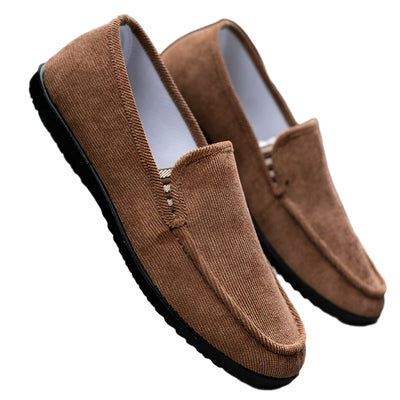 Mocassins classiques en velours côtelé pour hommes