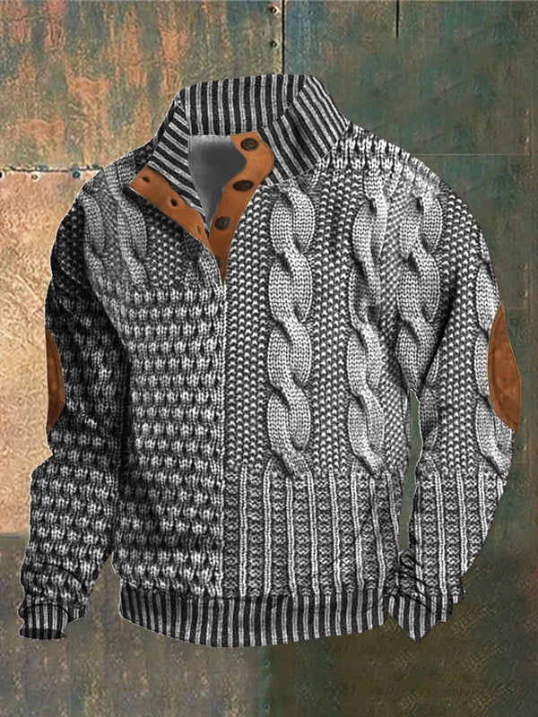 Pull en Maille Homme – Demi-Zip à Torsades avec Charme Classique