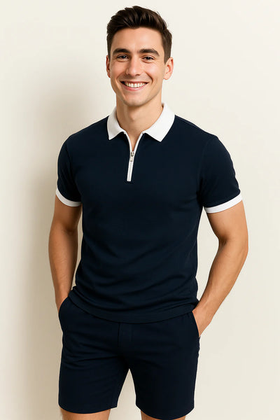 Ensemble Tendance pour Homme pour l'Été – Bleu et Blank