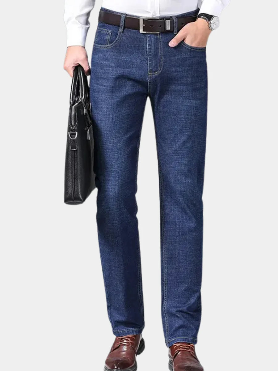Jean Classique Homme – Coupe Droite Intemporelle avec Surpiqûres