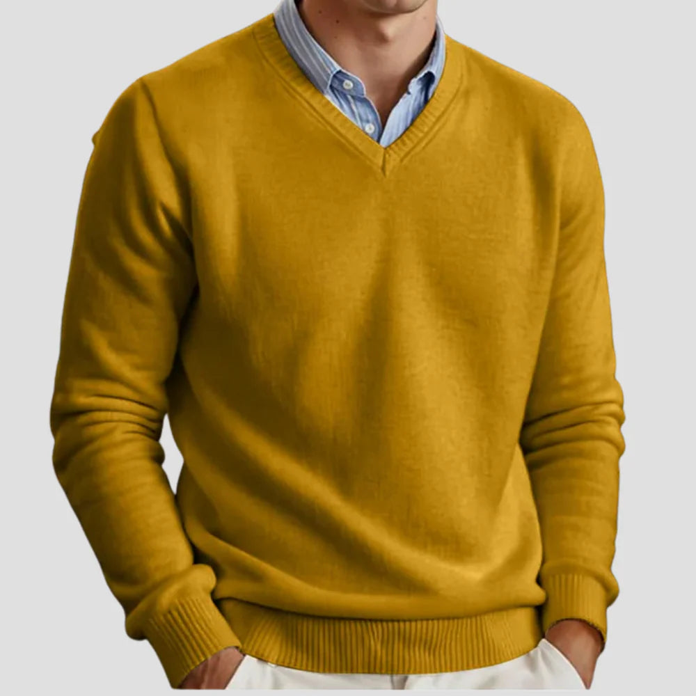 Pull Col V Moderne pour Homme – Style Classique du Quotidien