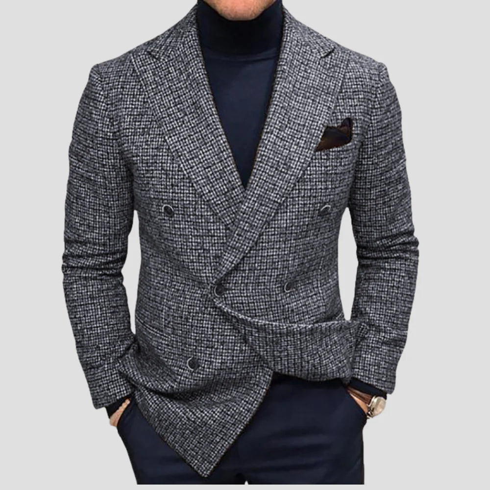 Blazer Croisé Classique pour Homme à Silhouette Structurée