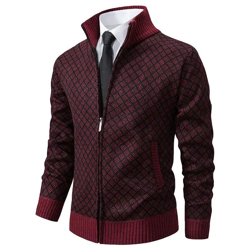 Pull Zippé Homme – Maille Texturée avec Finition Moderne