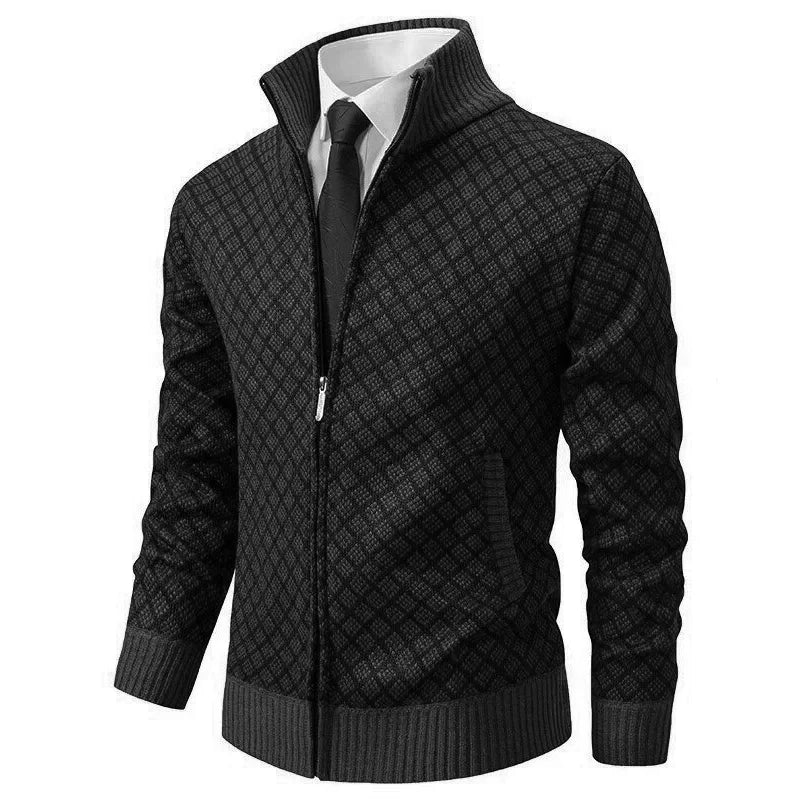 Pull Zippé Homme – Maille Texturée avec Finition Moderne