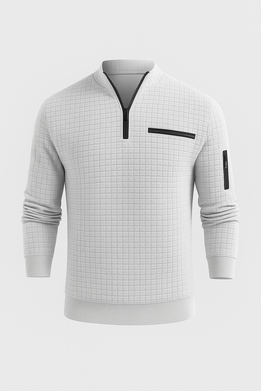 Polo à Manches Longues pour Homme au Style Moderne – Gris clair