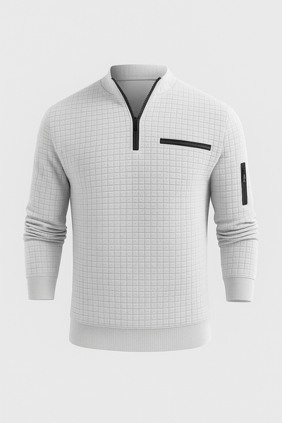 Polo à Manches Longues pour Homme au Style Moderne – Gris clair