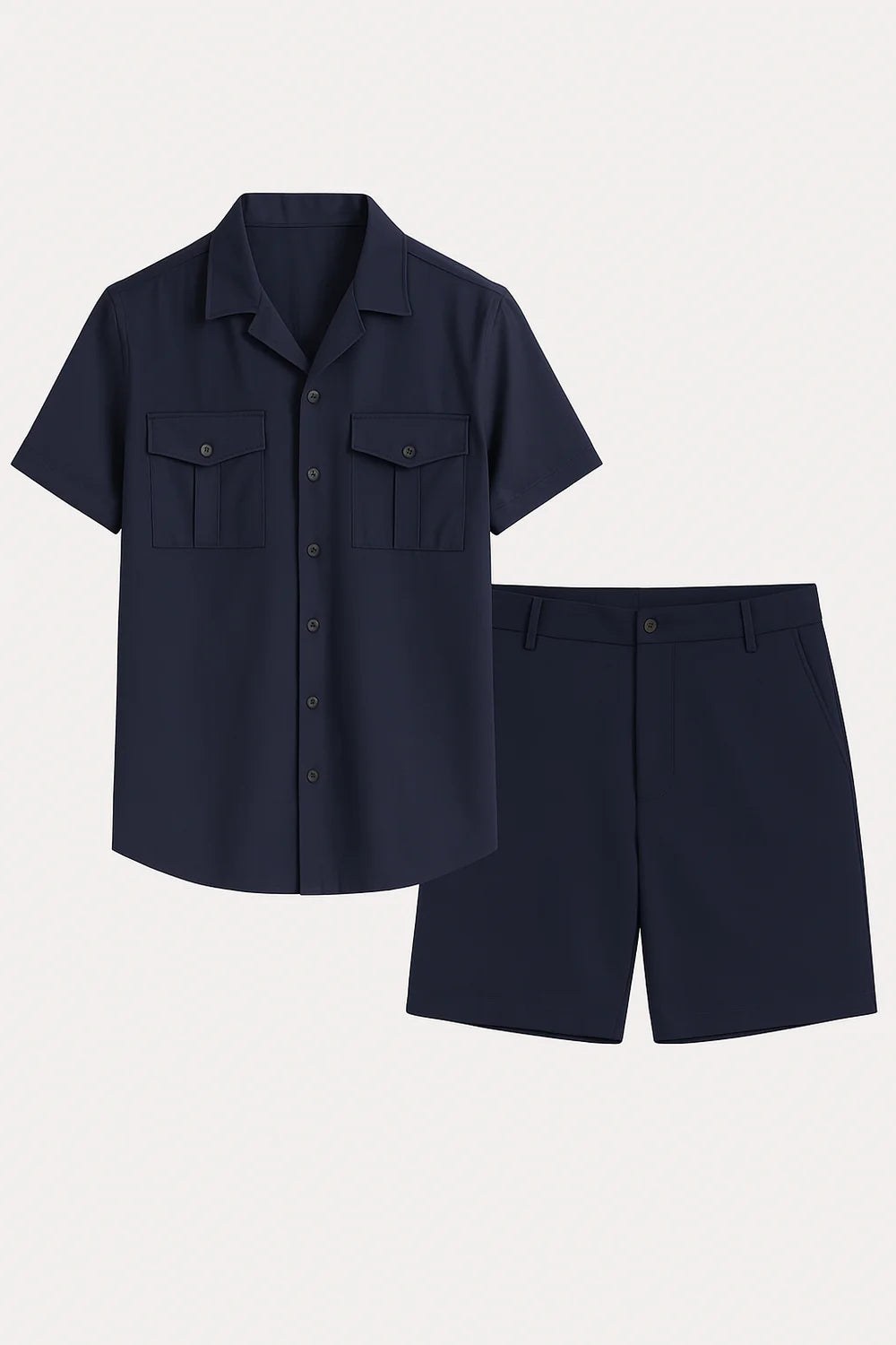 Ensemble élégant pour hommes – Polo et short – Bleu foncé