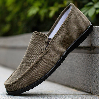 Mocassins classiques en velours côtelé pour hommes