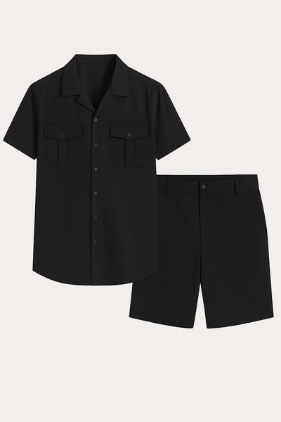 Ensemble élégant pour hommes – Polo et short – Noir