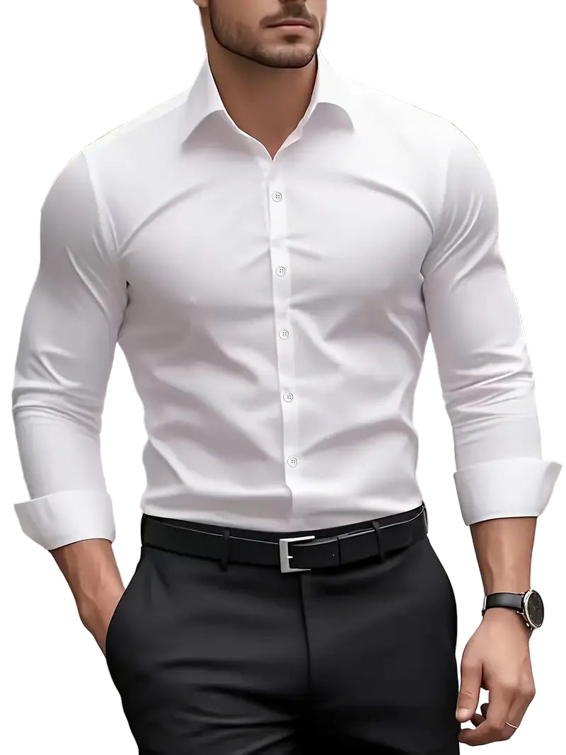 Chemise Manches Longues Homme – Design Boutonné Moderne Décontracté