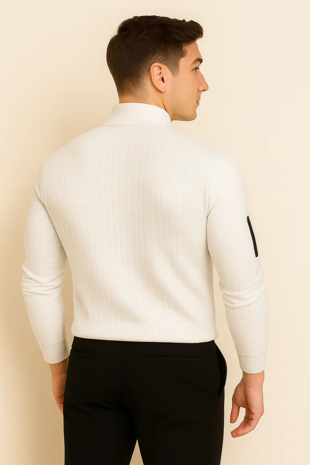 Polo à Manches Longues pour Homme au Style Moderne – Blanc