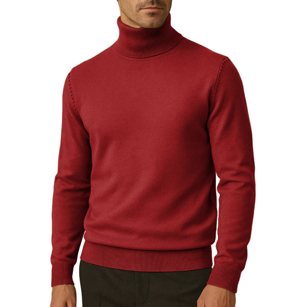 Pull Col Roulé Classique pour Homme avec Détails Raffinés