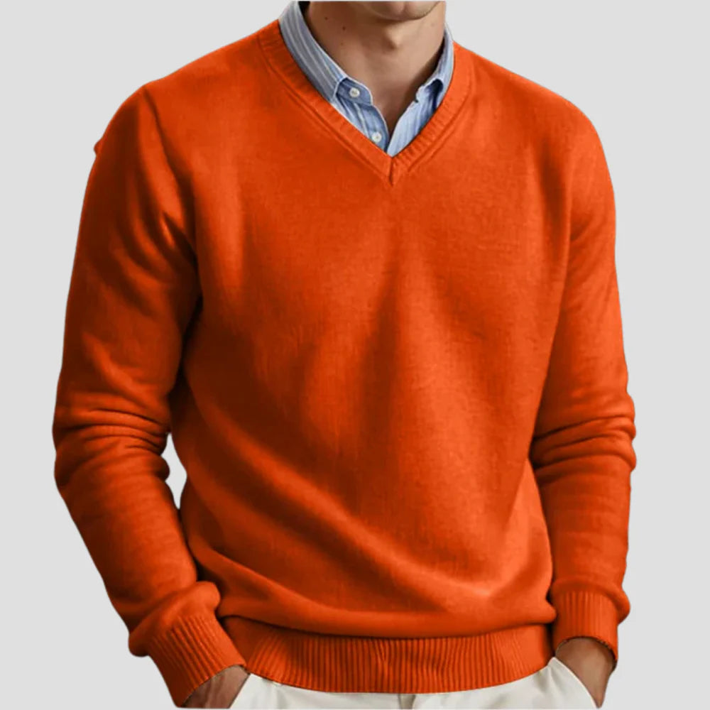 Pull Col V Moderne pour Homme – Style Classique du Quotidien
