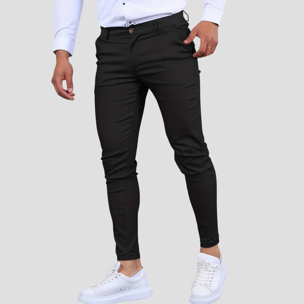 Pantalon Slim Classique pour Homme avec Détails Raffinés