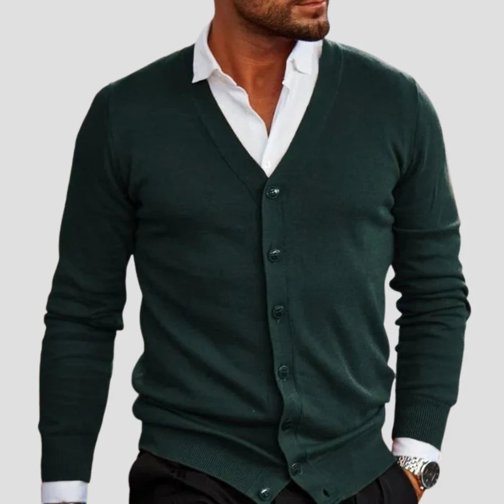 Cardigan à Col V pour Homme – Boutonné pour le Quotidien