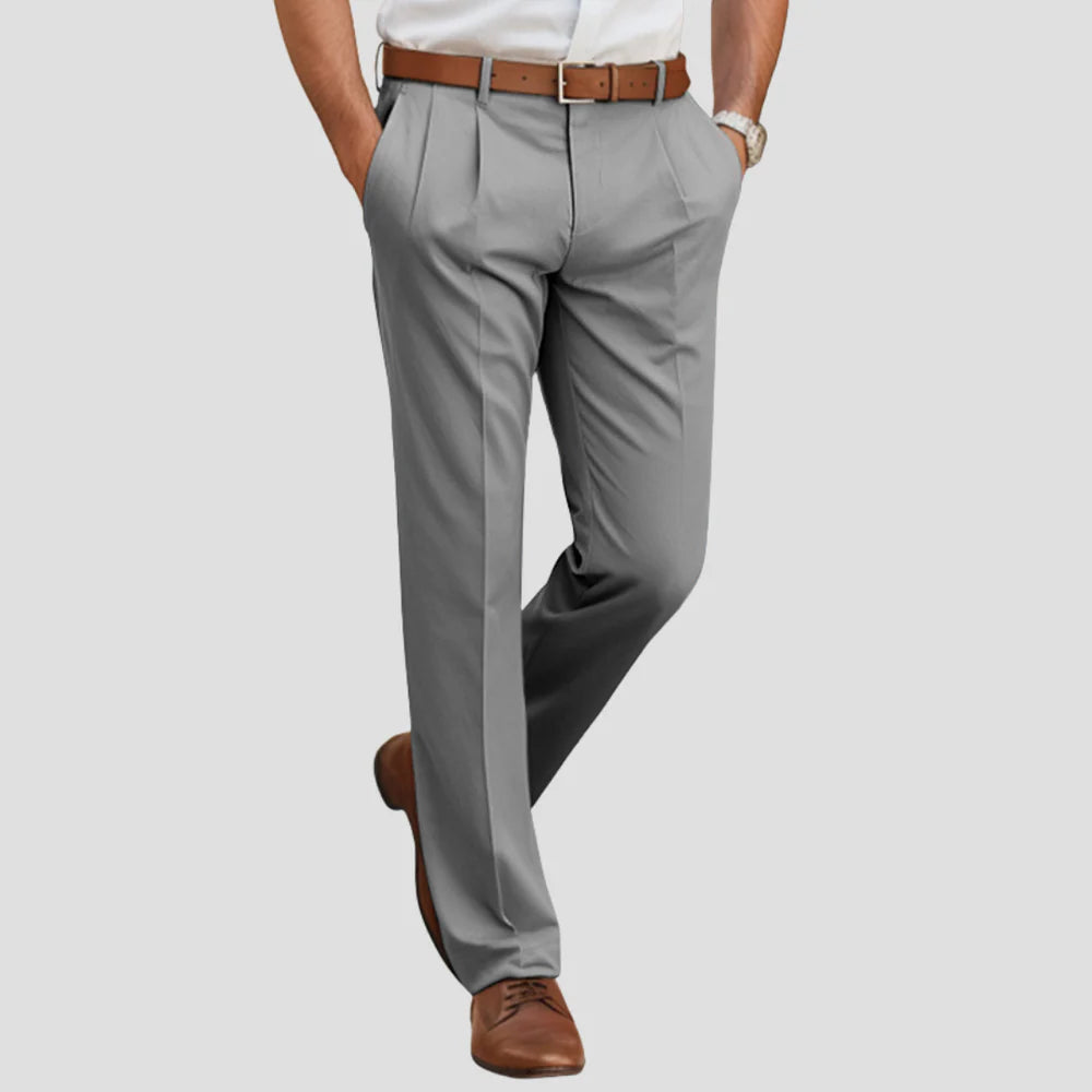 Pantalon Classique pour Homme – Coupe Droite Moderne avec Plis sur le Devant