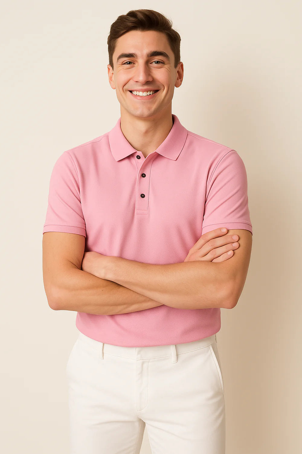 Polo Décontracté Élégant pour Homme – Rose