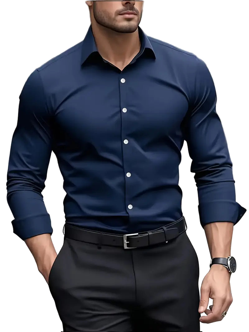 Chemise Manches Longues Homme – Design Boutonné Moderne Décontracté