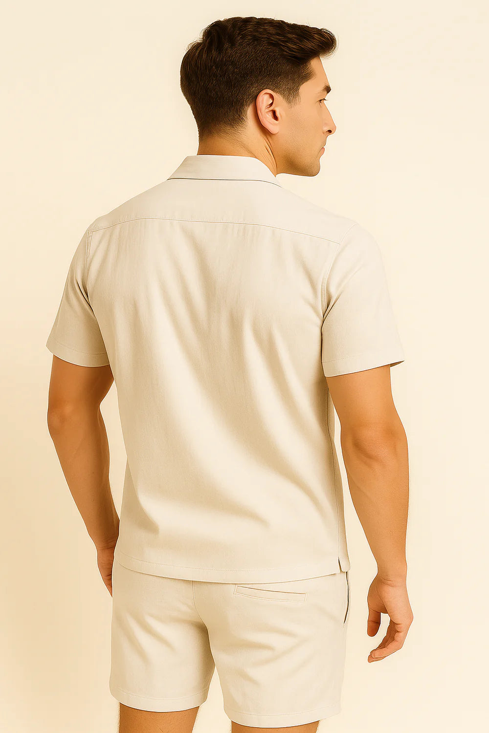 Ensemble élégant pour hommes – Polo et short – Blanc