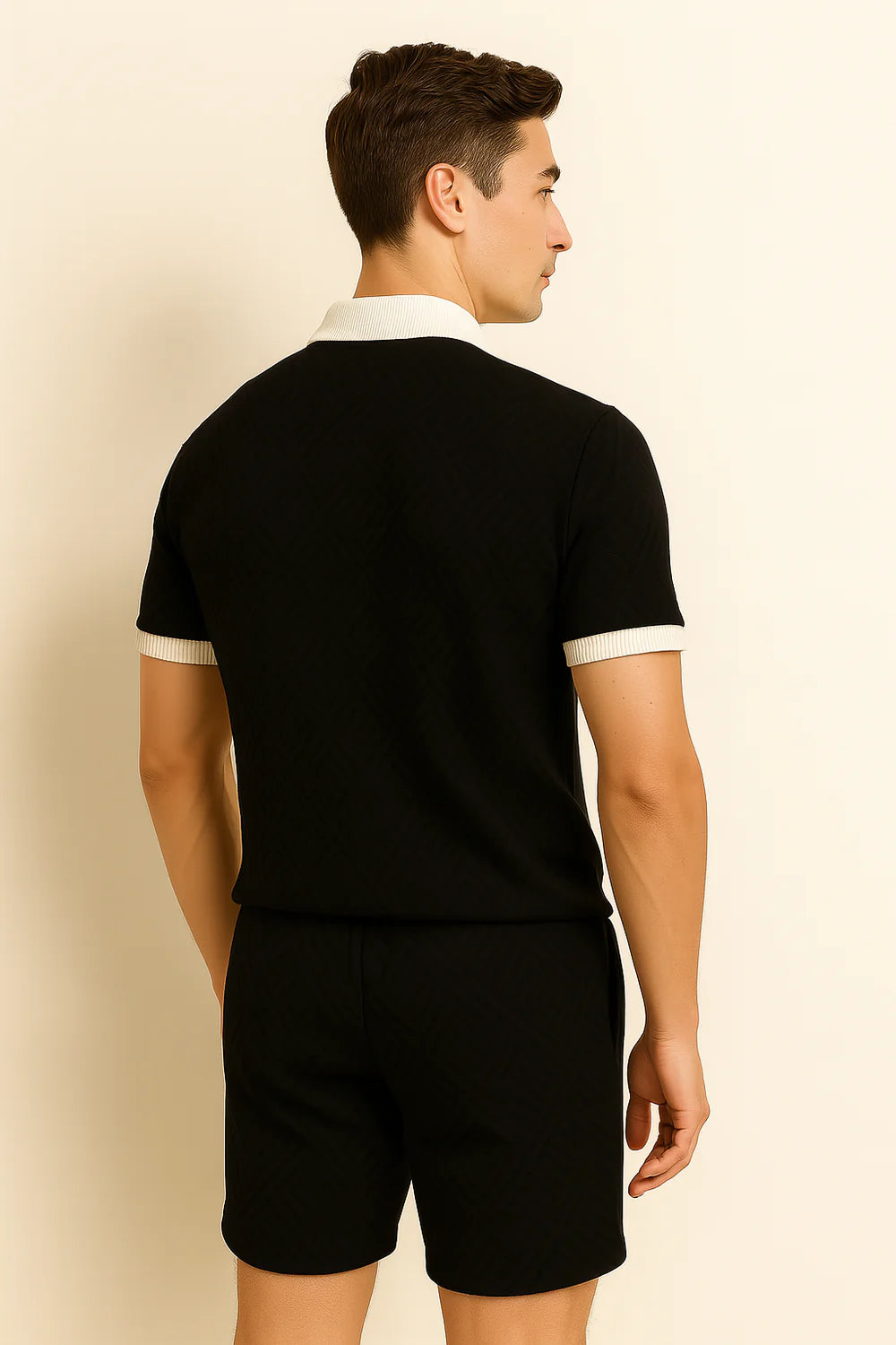 Ensemble Décontracté Moderne pour Homme avec Imprimé Tendance – Noir