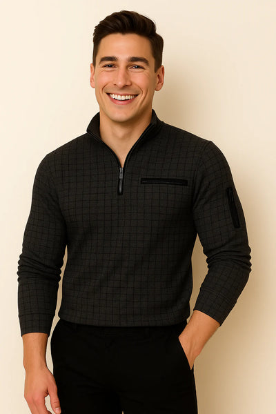 Polo à Manches Longues pour Homme au Style Moderne – Noir
