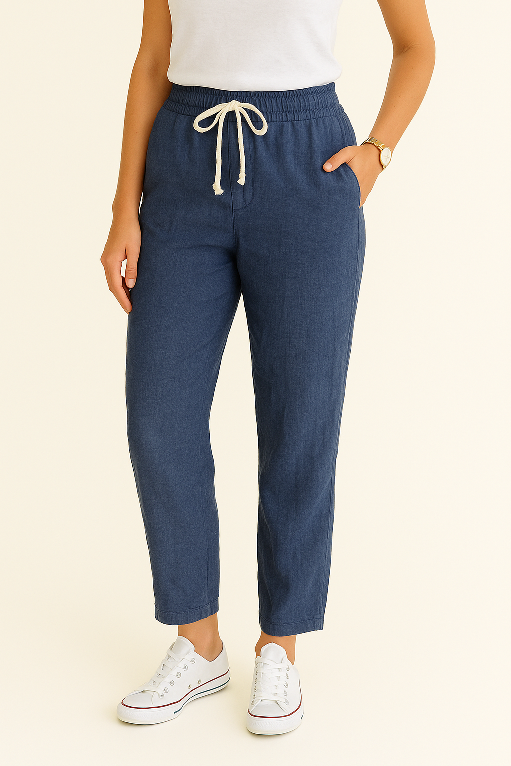 Pantalon d'été classique à jambes droites pour femmes