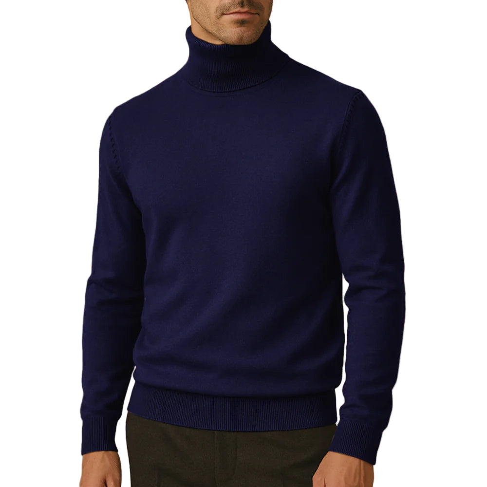 Pull Col Roulé Classique pour Homme avec Détails Raffinés