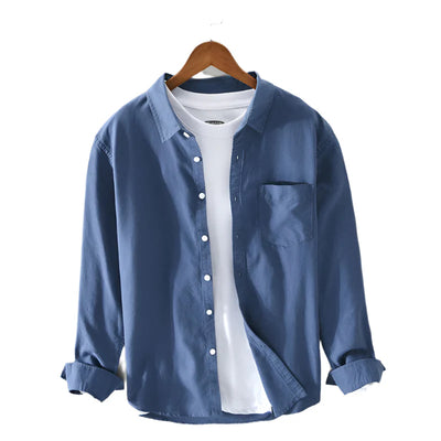 Chemise Oxford d'Été Élégante pour Homme – Bleu