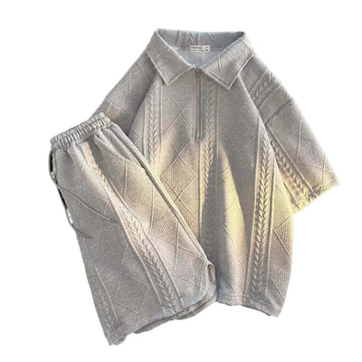 Costume Décontracté Tendance à Manches Courtes pour Homme – Gris