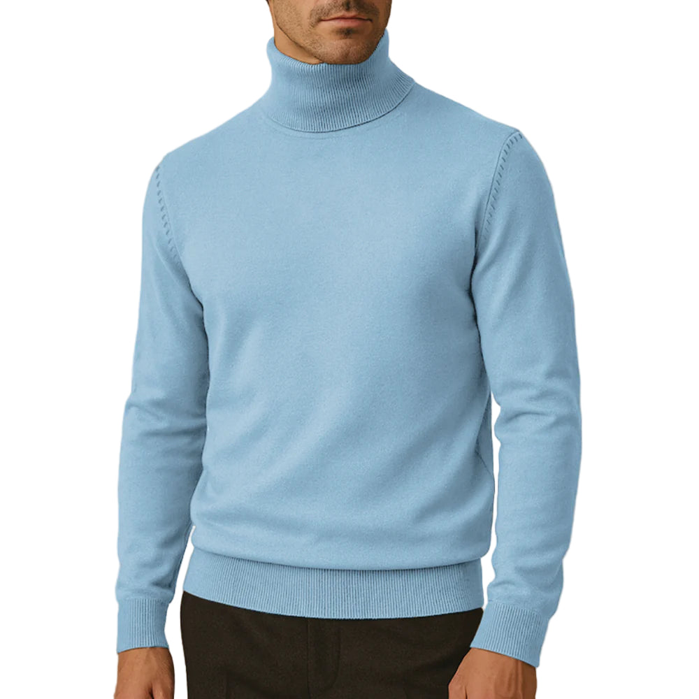 Pull Col Roulé Classique pour Homme avec Détails Raffinés