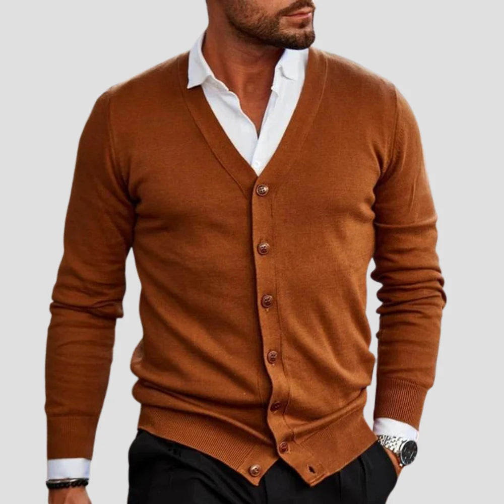 Cardigan à Col V pour Homme – Boutonné pour le Quotidien