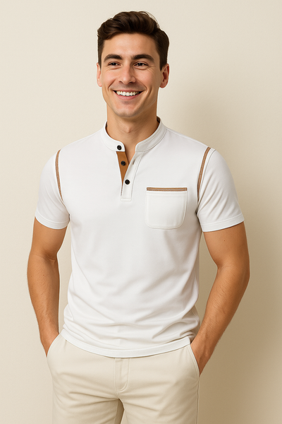 Polo Élégant Décontracté-Chic pour Homme – Blanc