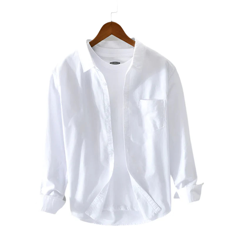 Chemise Oxford d'Été Élégante pour Homme – Blanc
