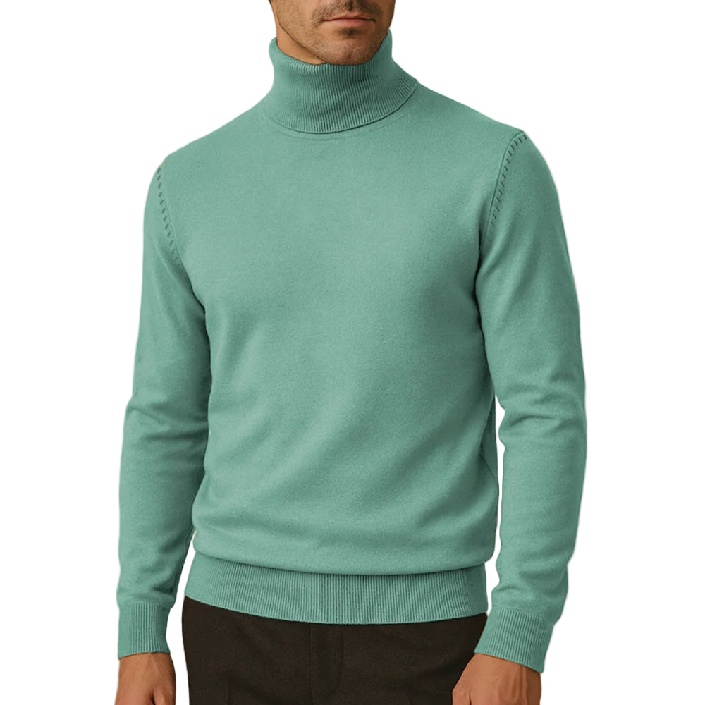 Pull Col Roulé Classique pour Homme avec Détails Raffinés