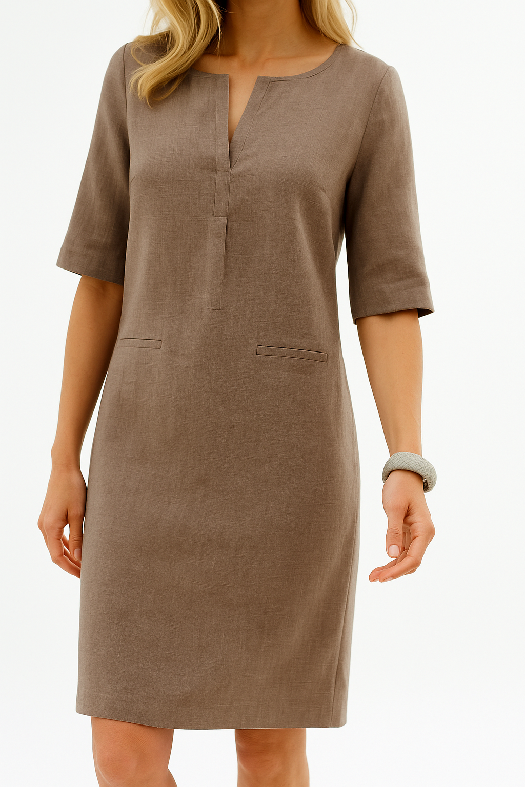 Robe classique en lin pour femmes