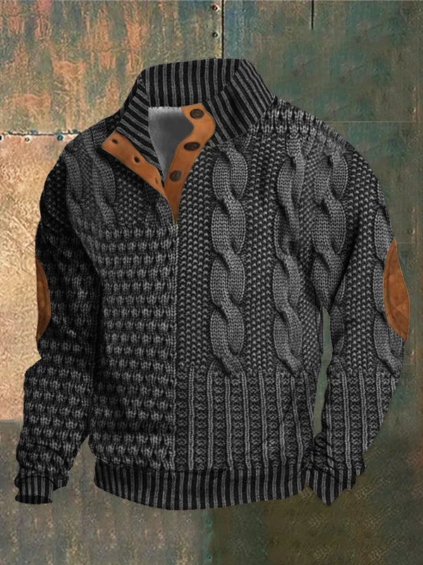 Pull en Maille Homme – Demi-Zip à Torsades avec Charme Classique